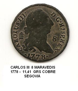 8 maravedís de Carlos III año 1778 Image