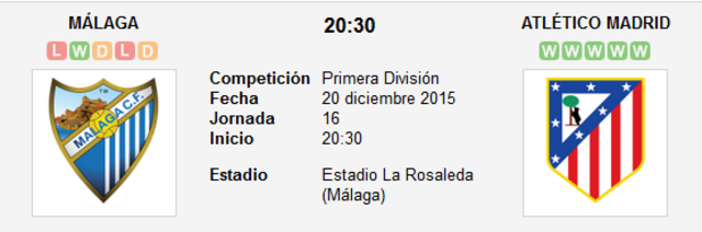 Málaga C.F. - Atlético de Madrid. Jornada 16.(HILO OFICIAL) Image