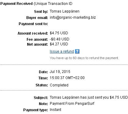 5º Pago de Pengarsurf ( $4,75 ) Pengarsurfpayment