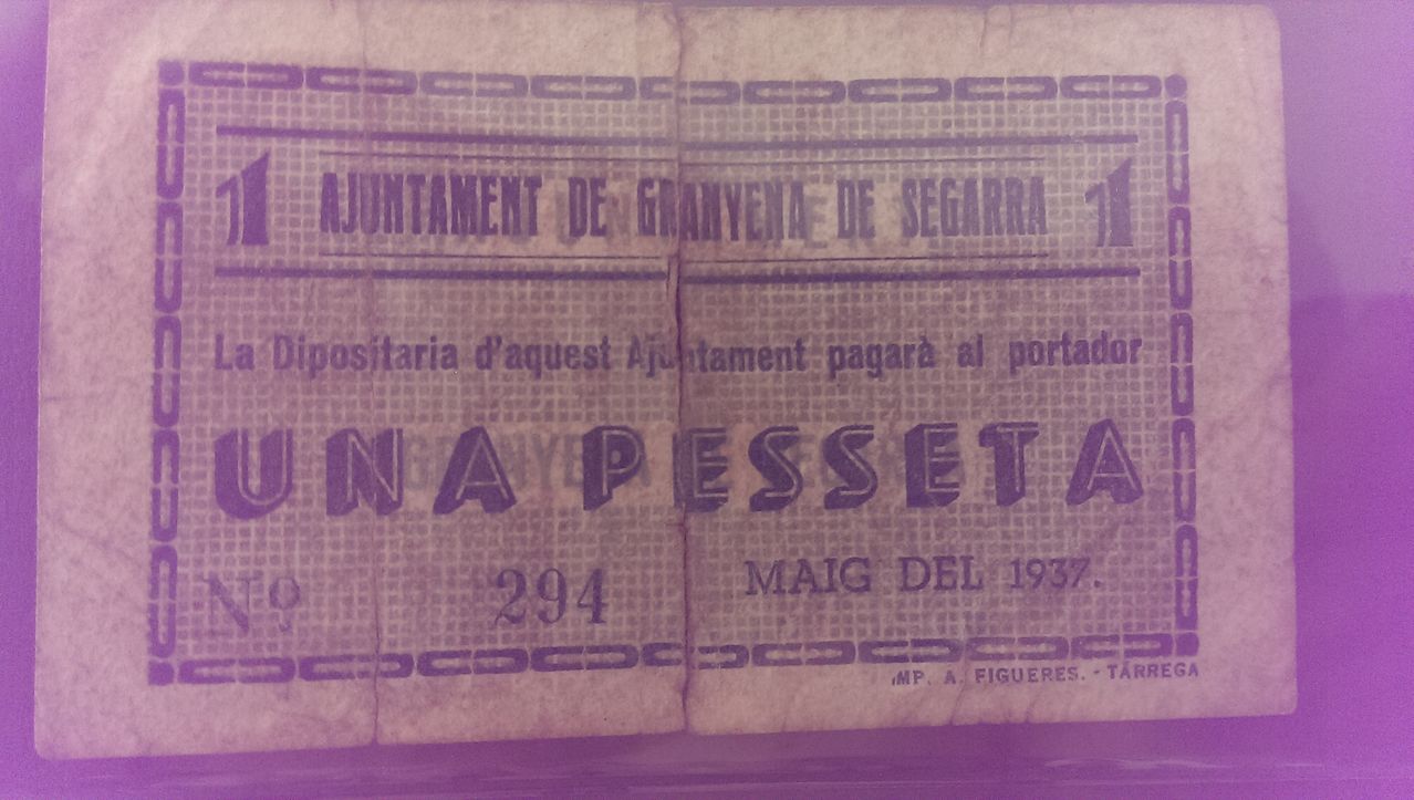 1 Peseta Granyena De Segarra, 1937 (1ª Emisión) IMAG0357