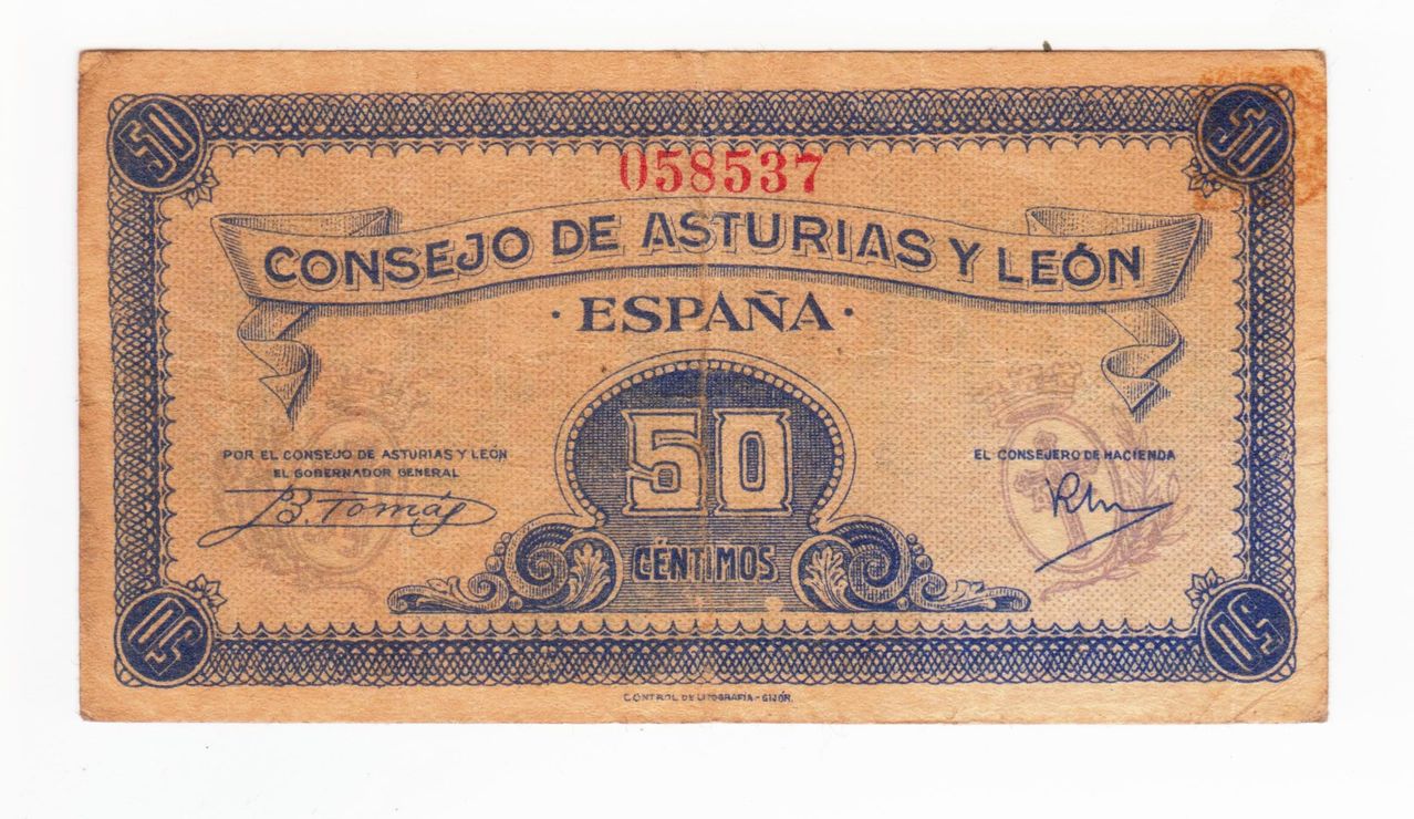 50 Céntimos Consejo de Asturias y León, 1937    50_centimos_asturias