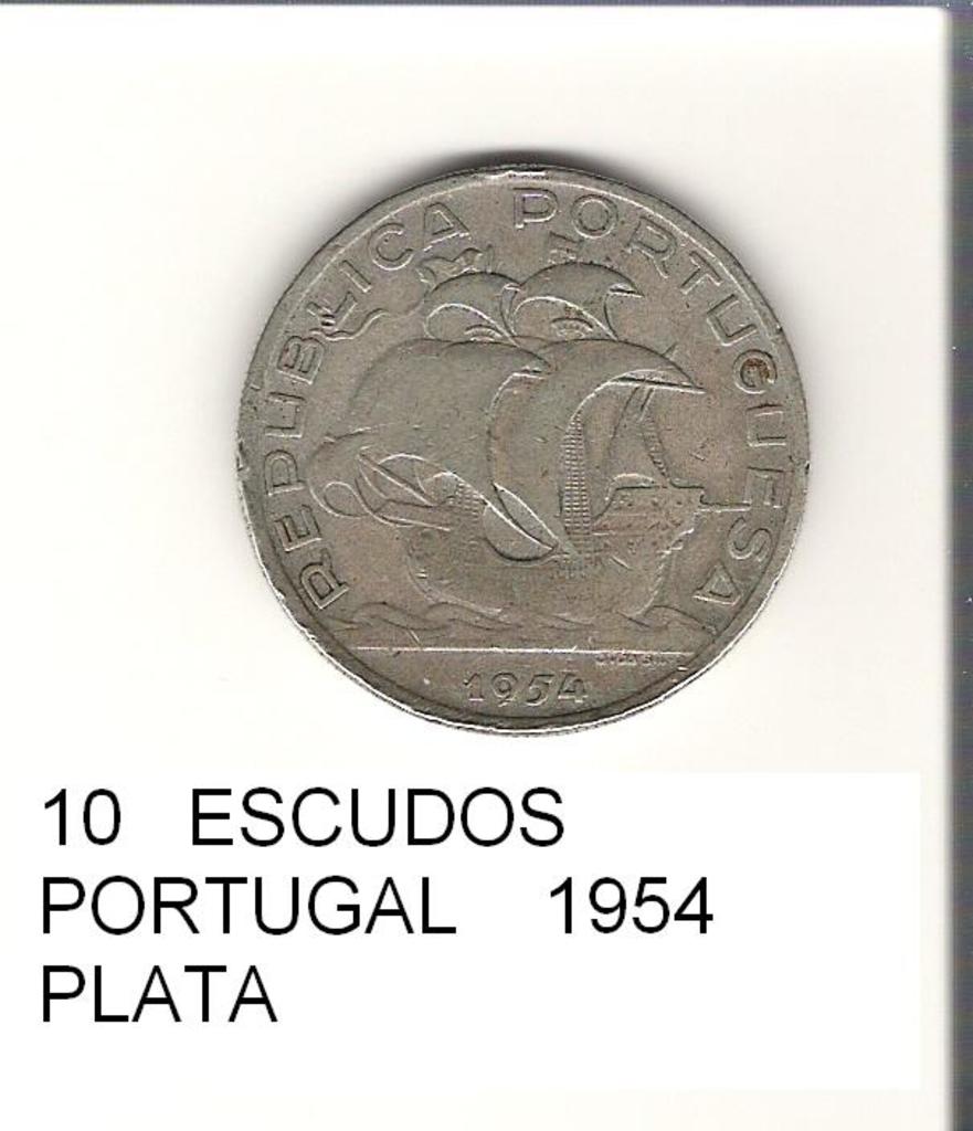 10 escudos de Portugal año 1954 Image