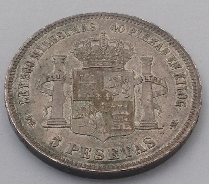 5 Pesetas 1875. Alfonso XII. Dedicada a Estrella76, Diafebus y anmem. Image
