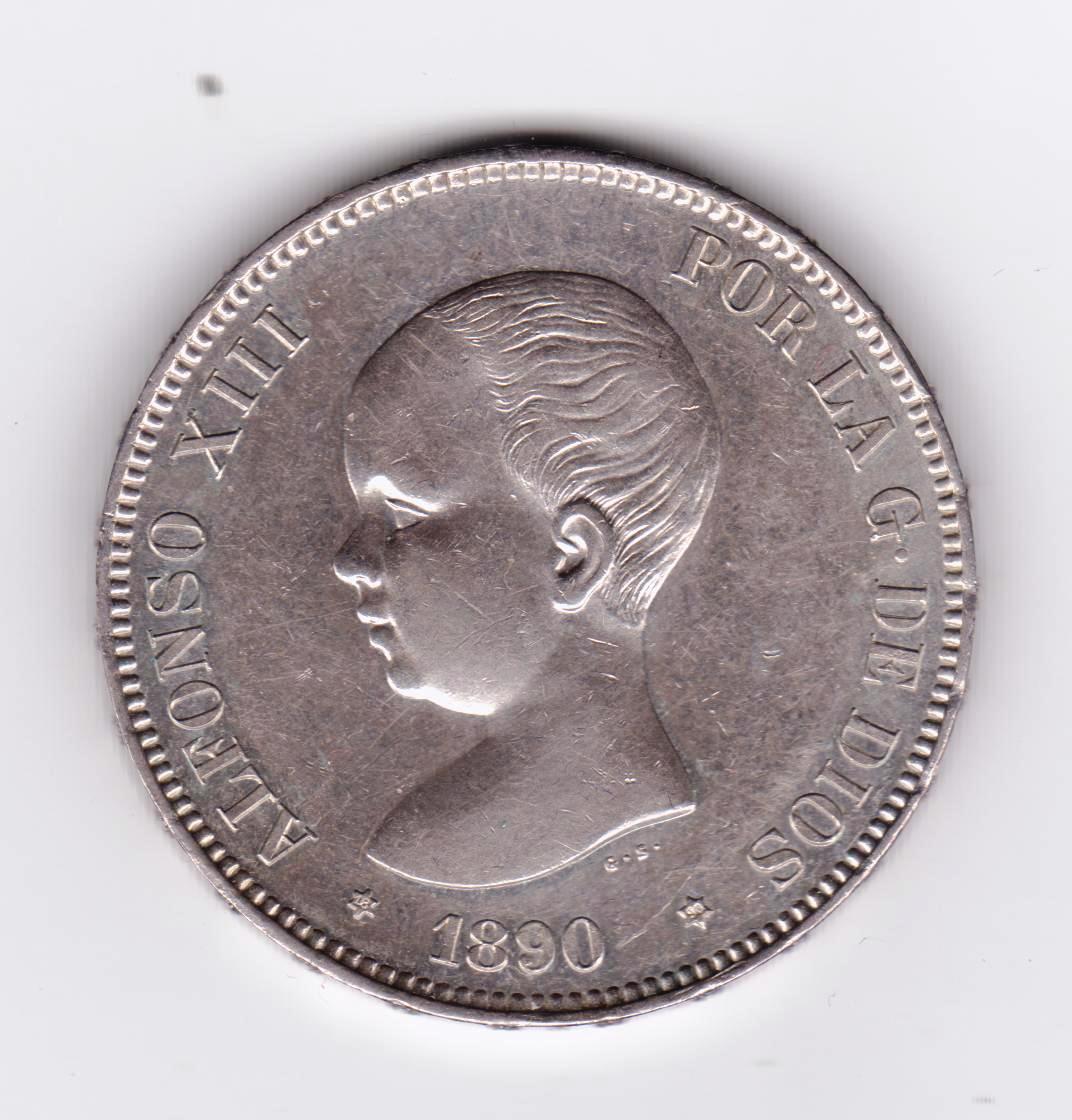 5 pesetas 1890 PG M, Alfonso XIII 5_pesetas_1890