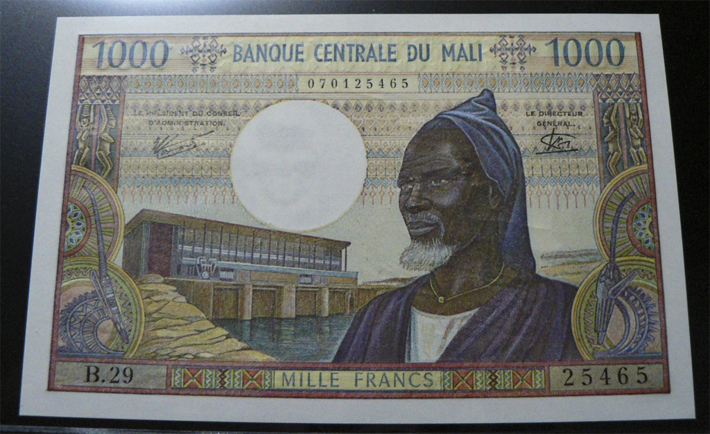 1000 Francos Mali, 1984.  Mli13e