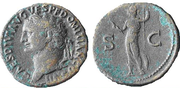 As de Domiciano. Minerva estante a izq. Ceca Roma. Image