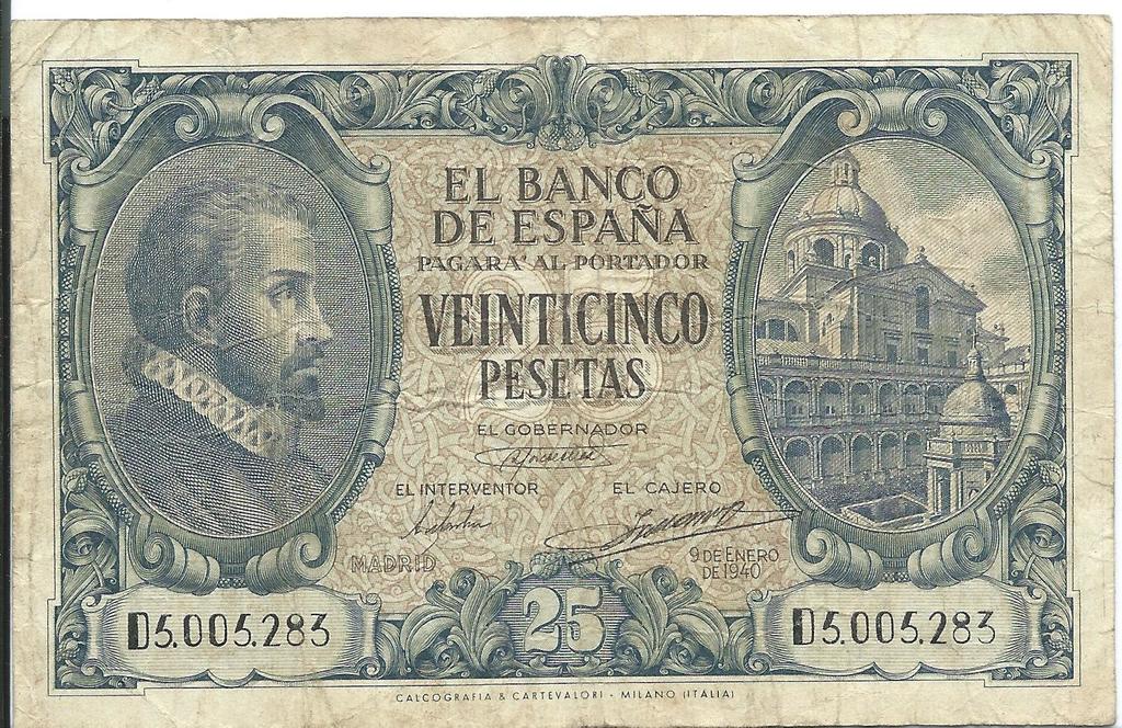 25 Pesetas 1940 Image