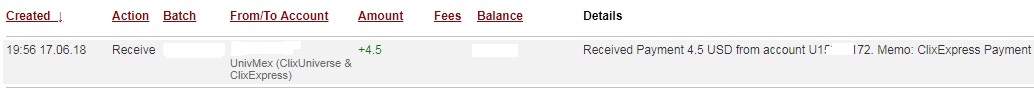 2nd payment from Clixexpress ( $4,50 ) Clixexpresspayment