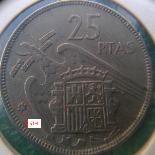 Geometría de las estrellas de las monedas de 25 pesetas 1957* 61_4_E