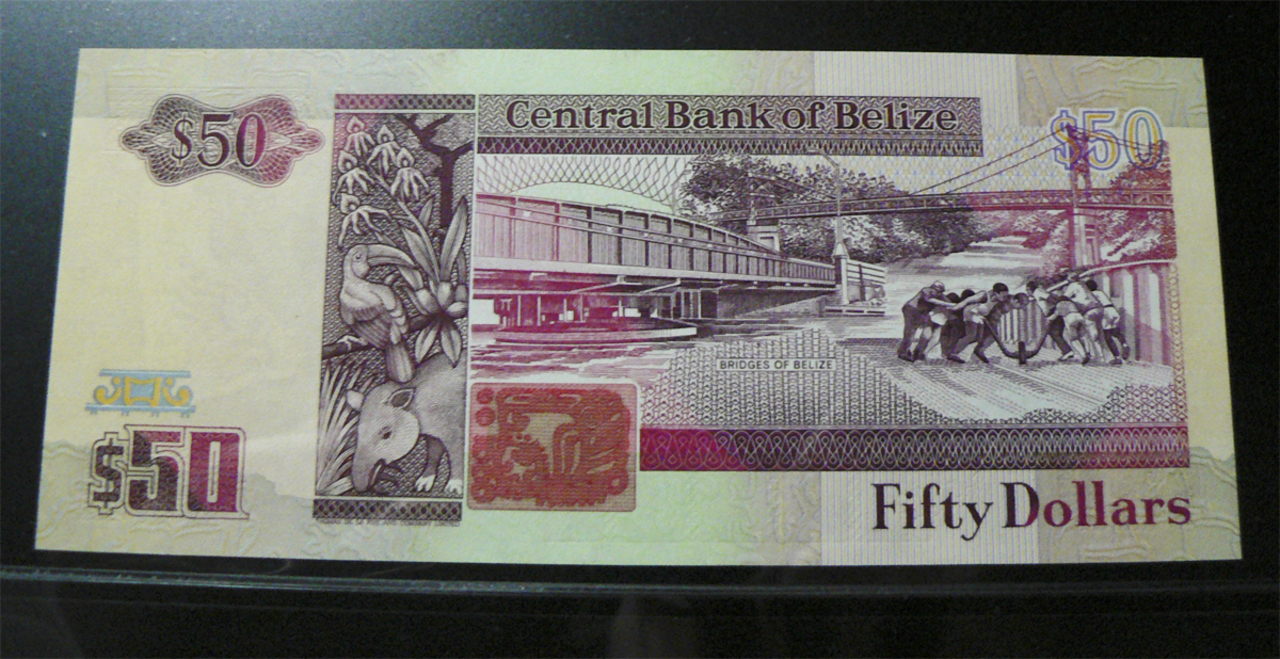 50 Dólares Belize, 1990. Blz56ar