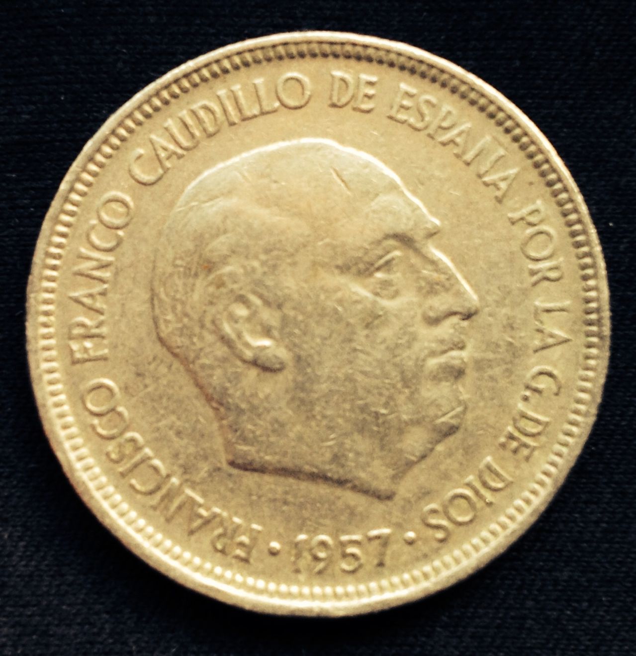 5 pesetas 1957- Falta una pluma Image