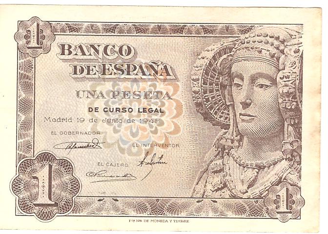 1 peseta Dama de Elche año 1948 Image