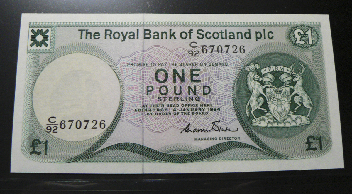 1 Libra  Royal Bank of Scotland,  1984  Rbs341b