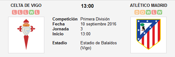 Celta de Vigo - Atlético de Madrid. Jornada 3.(HILO OFICIAL) Image