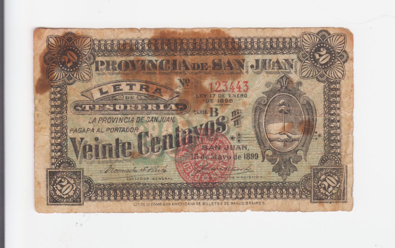 20 centavos 1899, provincia de San Juan (Argentina) Provincia_de_san_juan_1899