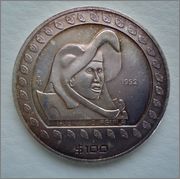 Onza, 100 Pesos (Guerrero Aguila). México. 1992 Image