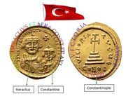 شرح دينار بيزنطي للامبراطور هرقل وقسطنطين الثالث يقدمه الصديق الصدوق Herciles