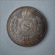 2000 Reis 1889 Pedro II Brasil  Image