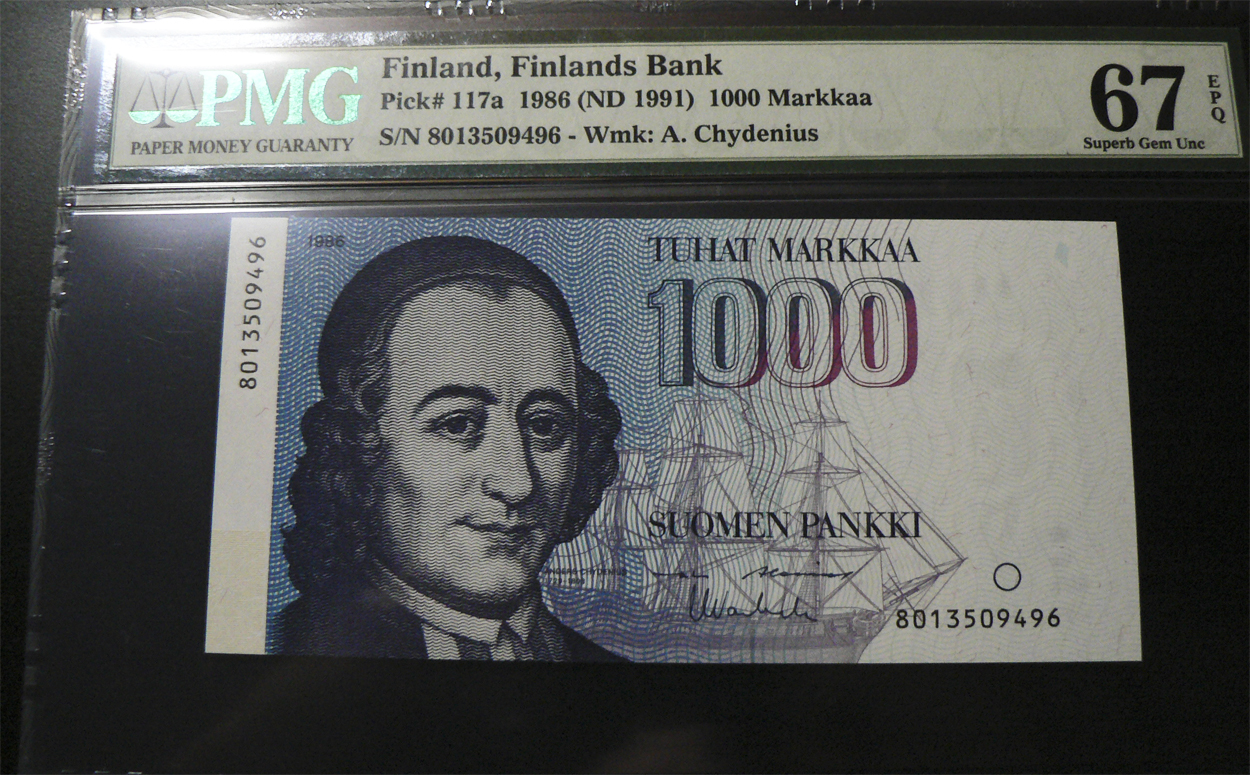 1000 Marcos Finlandia, 1986. Fin117