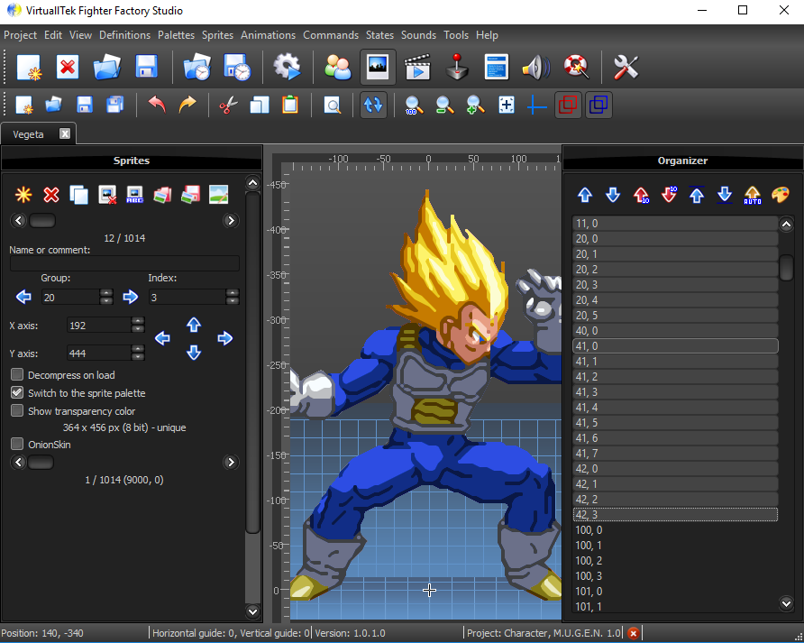 MUGEN CHAR HI-RES TUTORIAL using Fighter Factory Studio by AlesRos-RAMON GARCIA [This is the fastest way to convert chars to HI-RES] 28-_In_the_final_you_select_the_groups_of_images_that_is_pixeled