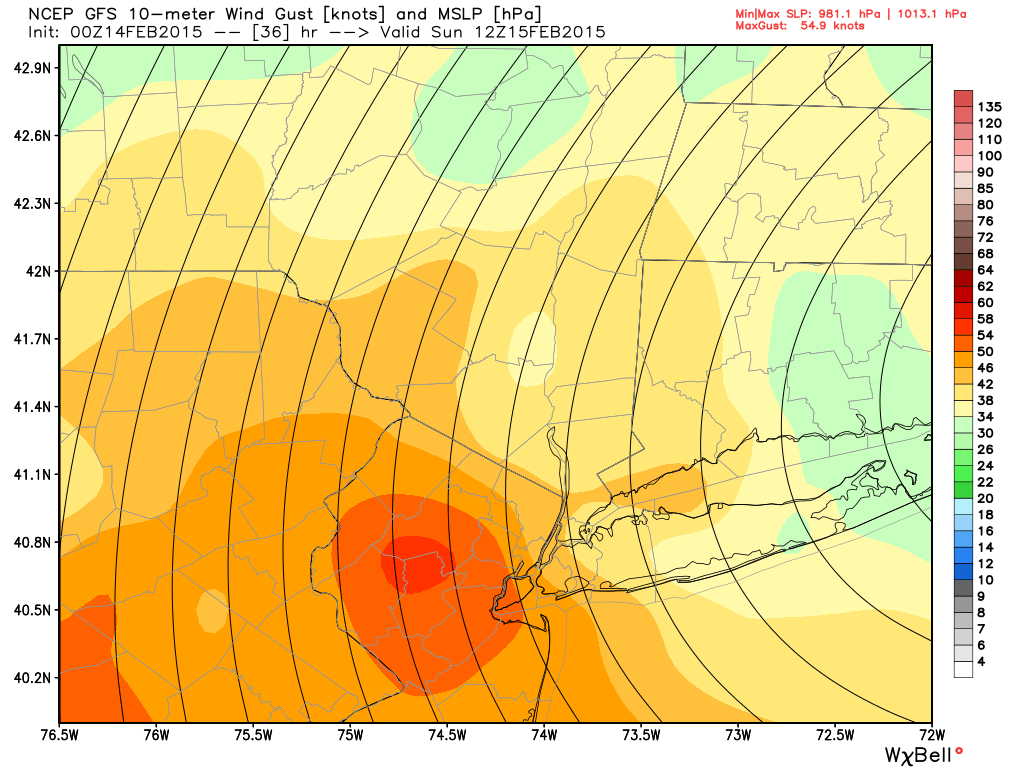 Record Cold & Dangerous Wind Chills Sunday-Monday Gfs_mslp_uv10g_nyc_7