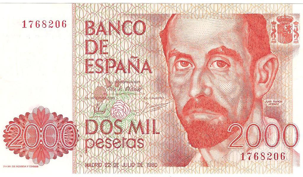 2000 Pesetas 1980 (Sin Serie - Juan Ramón Jiménez) Image