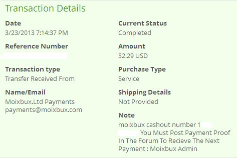 1º Pago de Moixbux ( $2,29 ) Moixbuxpayment