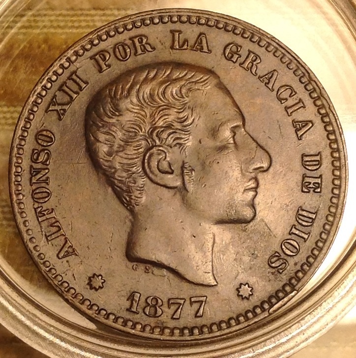  5 céntimos 1877. Alfonso XII Image