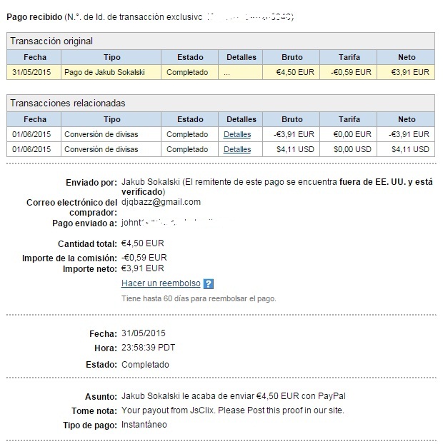 Nueva PTC - JsClix [Comprobante 31/05/2015] Entren y vean !! Image