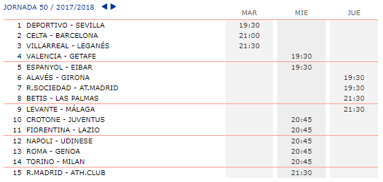 LA QUINIELA DE ZONAMALAGUISTA. J33ª (17-18-19 Abril) JQ_Horarios