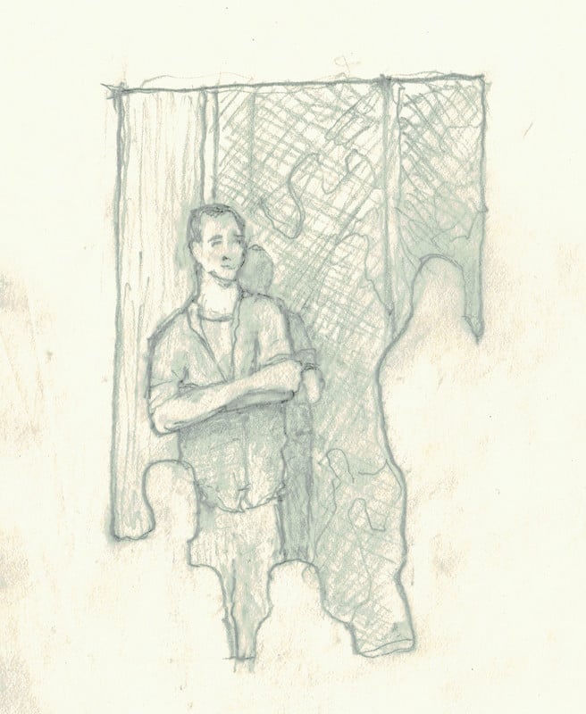 Prayer Man In Sephia  Sketch2