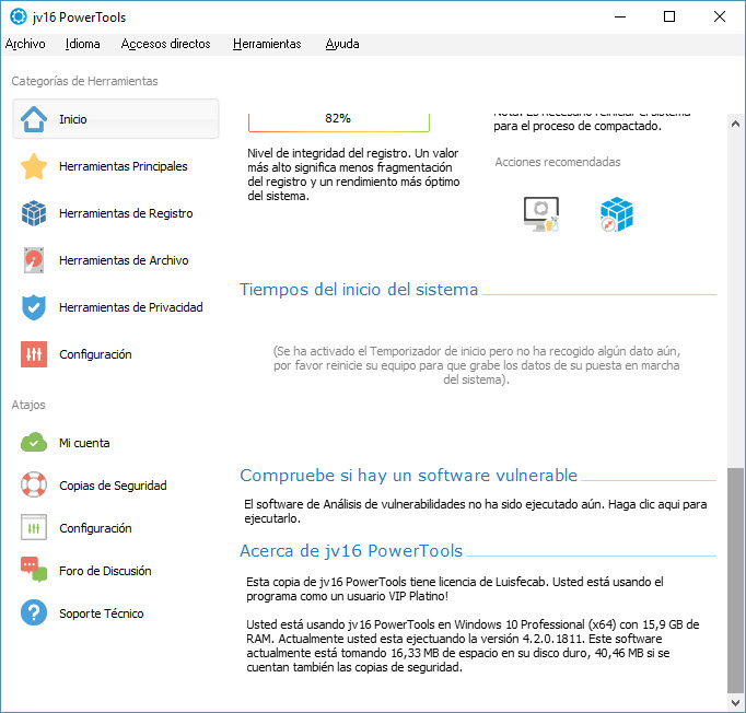 jv16 PowerTools v4.2.0.1811 [Analizar, optimizar, limpiar, eliminar, ajustar y mantener los sistemas... Fotos_06647_jv16_Power_Tools_v4.2.0.1811
