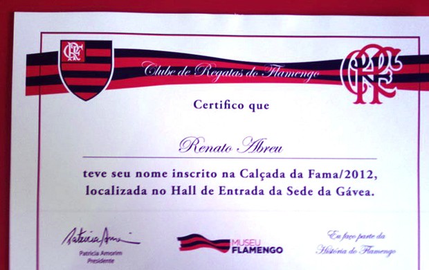 Processo de R49 tira campeões de 2011 da calçada da fama do Fla Renatoabreu_calcadafama_flamengo