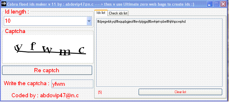 cobra reg flood ids v 11 Id_maker_abdo