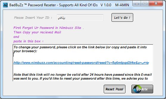 BadBuZz ™ Password Reseter - Supports All Kind Of IDs Version 1.0.0 Sad71