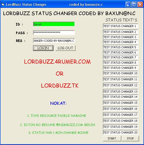 LORDBUZZ STATUS CHANGER CODED BY BAXUN@N.C Lordbuzz_status_changer_coded_by_baxun_n_c