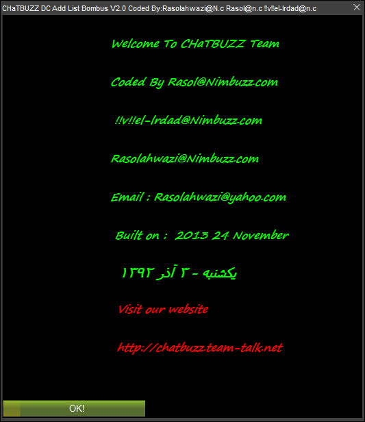 CHaTBUZZ TeaM DC  Add List Bombus v2.0.0 Coded By  Rasolahwazi@N.c and !!v!!el-lrdad@n.c 4555