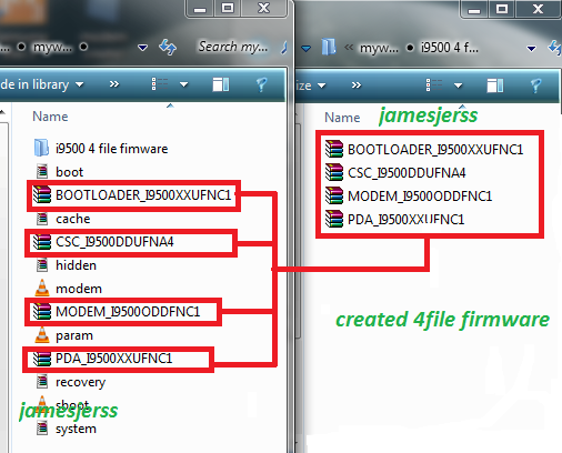 :توضيح: créer samsung 4 fichiers multi firmware Image