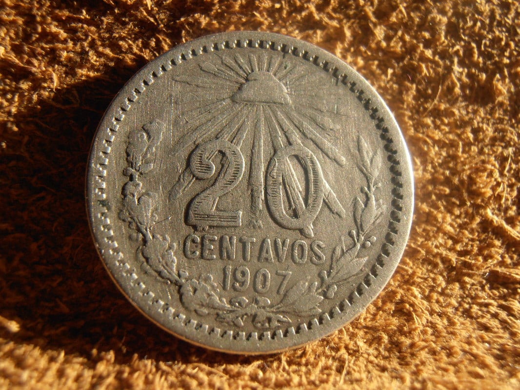 20 centavos resplandor México de 1907 P2270004