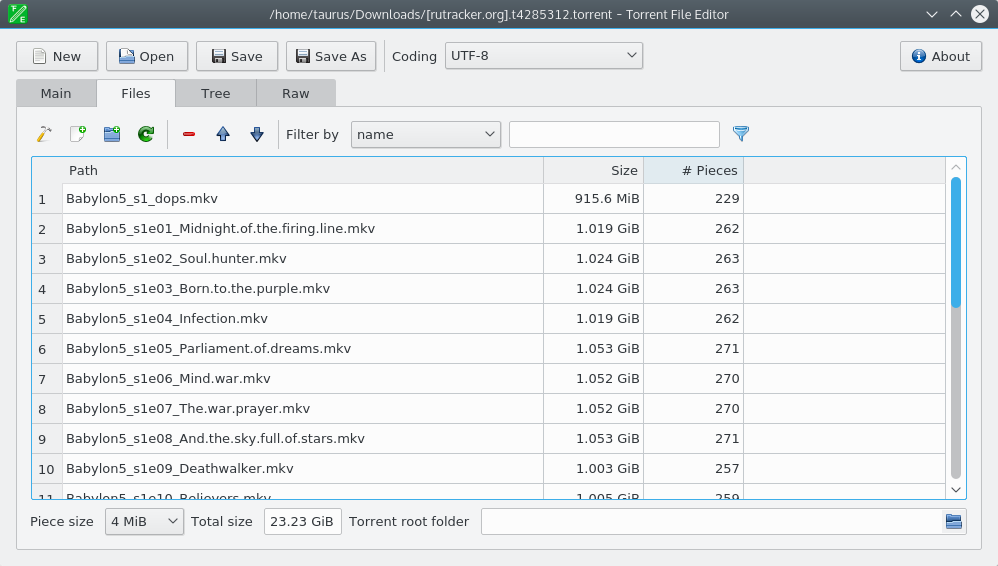 Torrent File Editor 0.3.12 (x86/x64) Image