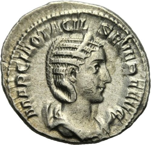 Antoniniano de Otacilia Severa. PVDICITIA AVG. Roma. Anverso