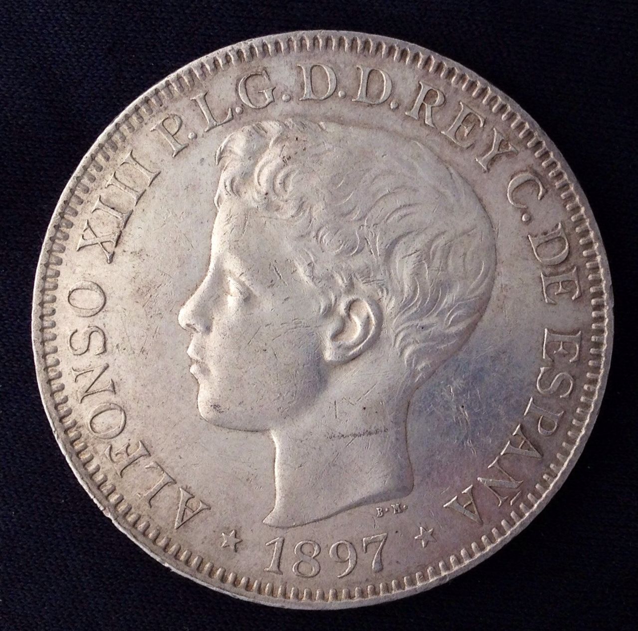 1 peso 1897 Filipinas- Alfonso XIII Image