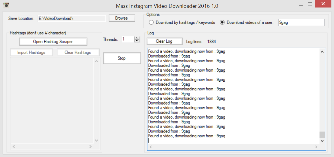 Mass Instagram Video Downloader 2016 1.0  2016_01_15_5_35_25