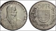 5 Francs. Suiza. 1926. Berna Image