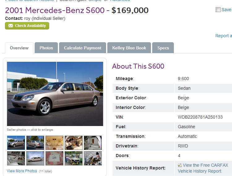 VV220 S600 Pullman nos EUA(?) US$169,900 Screenshot_248