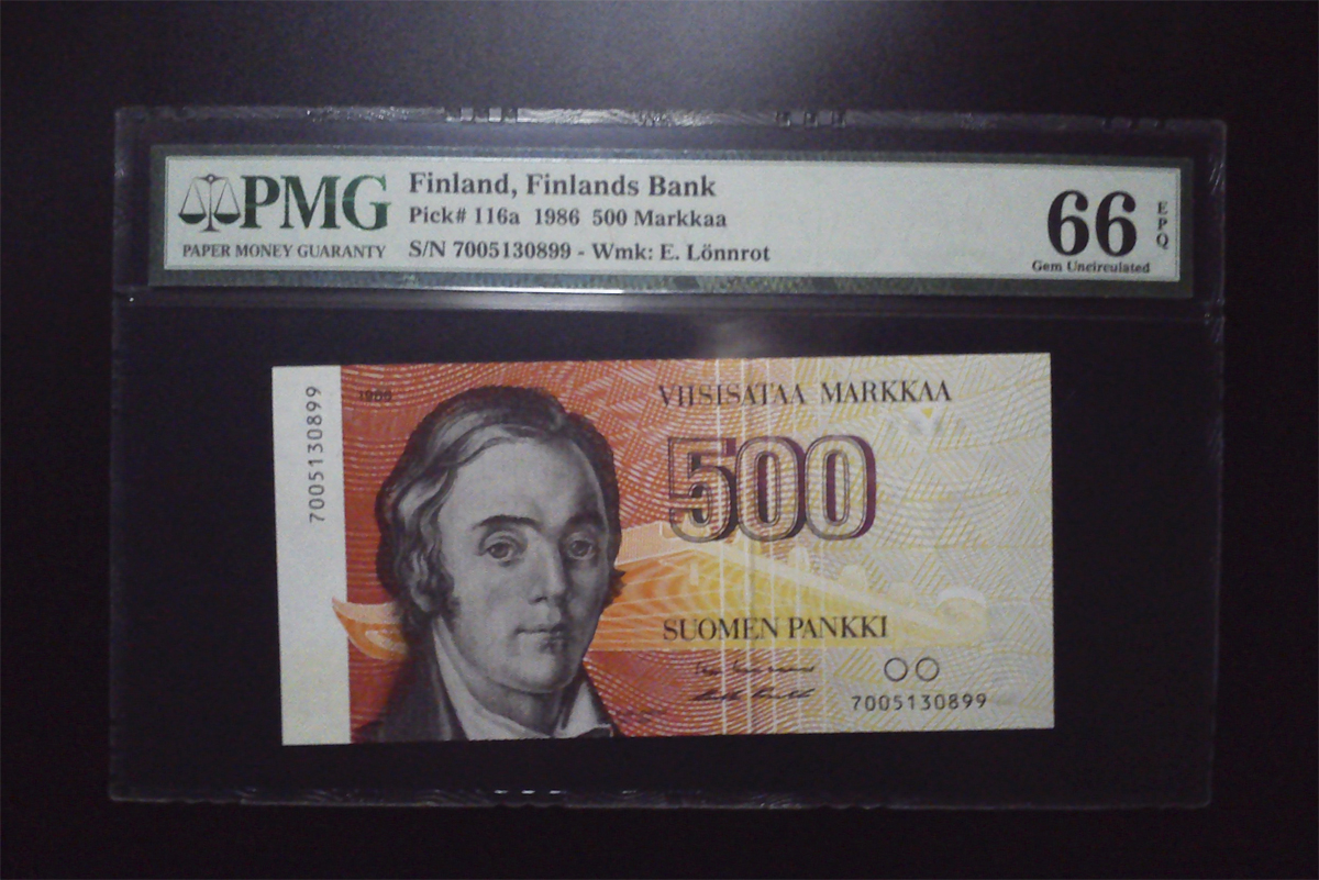 500 Marcos Finlandia, 1986. Fnd116pmg