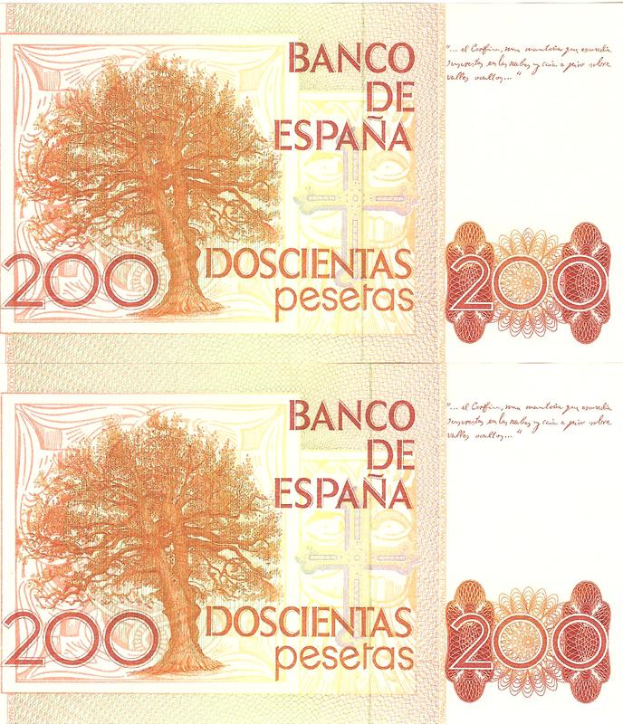 200 Pesetas 1980 (Pareja de Leopoldo Alas  "clarín") Image