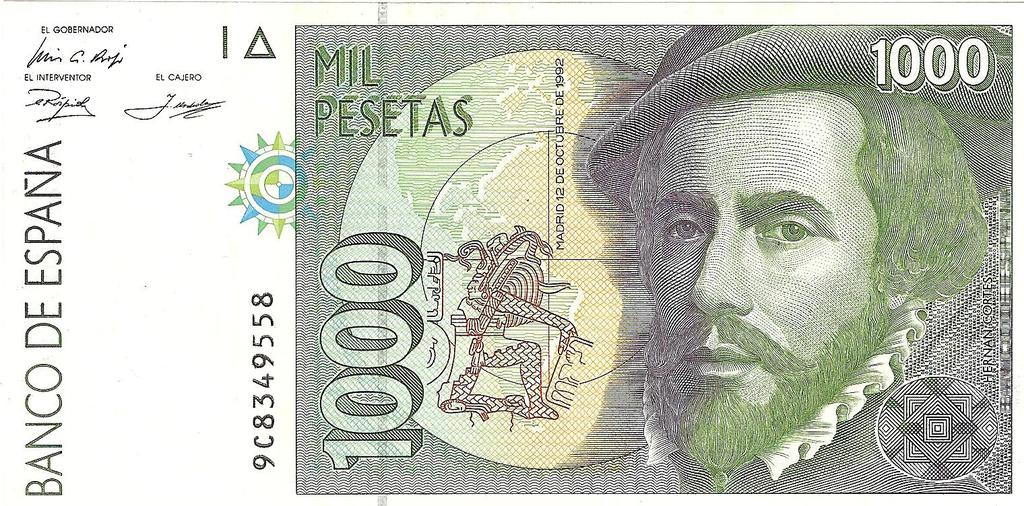 1000 Pesetas 1992 Serie 1R (La última de Ceja Clara) Image