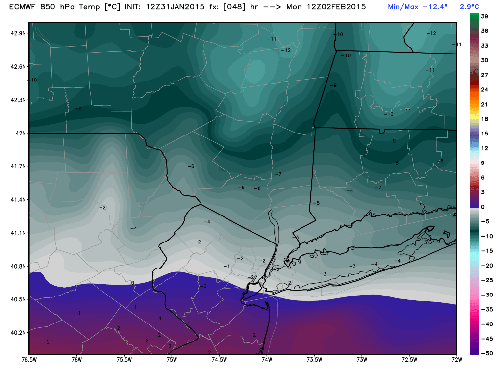 Update #2: 1st Call Snow Map, Intense Winter Storm Coming  - Page 9 Ecmwf_t850_nyc_9