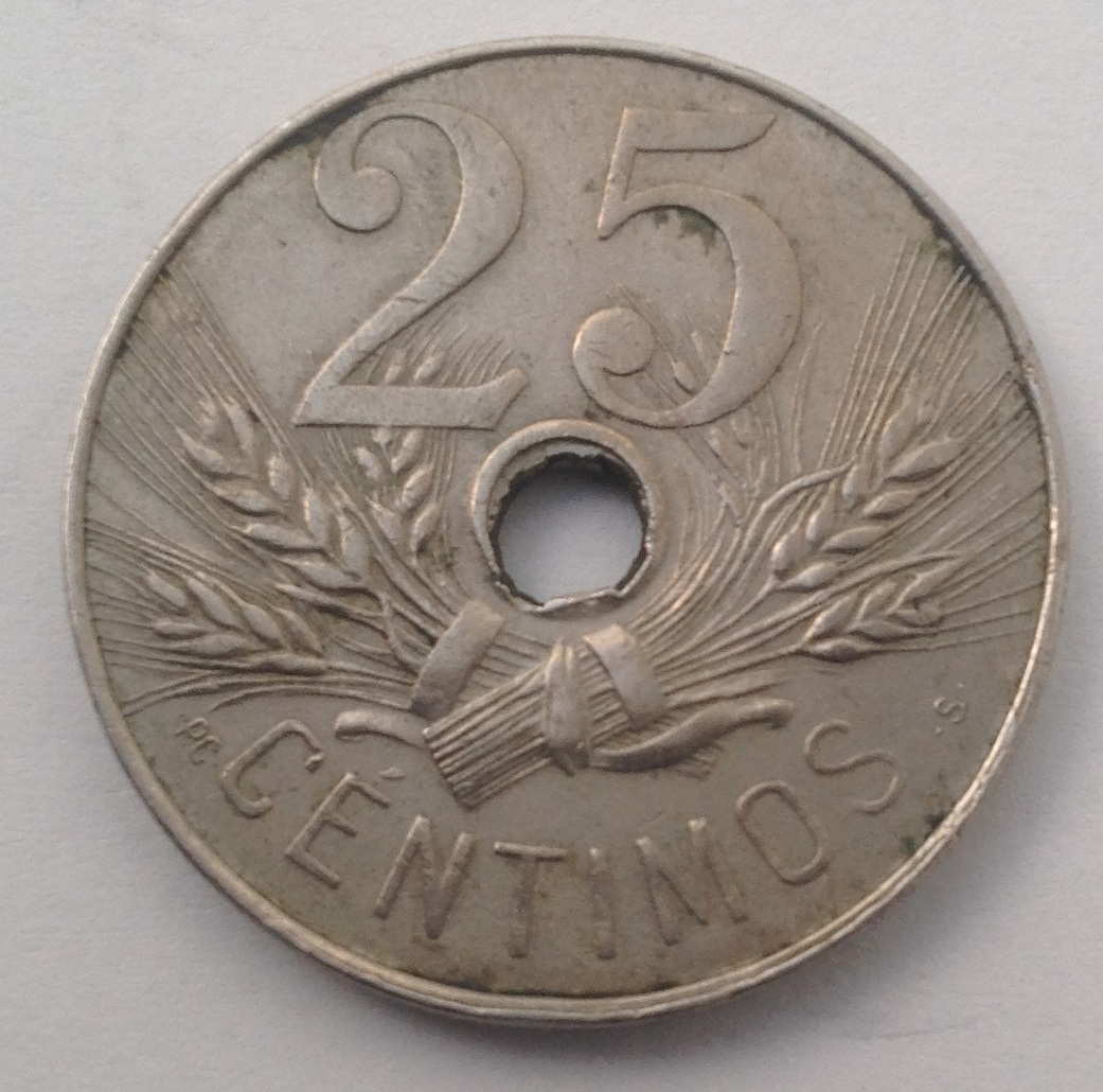 25 Céntimos de 1927. Alfonso XIII. PC S. Dedicada a Estrella76. Image
